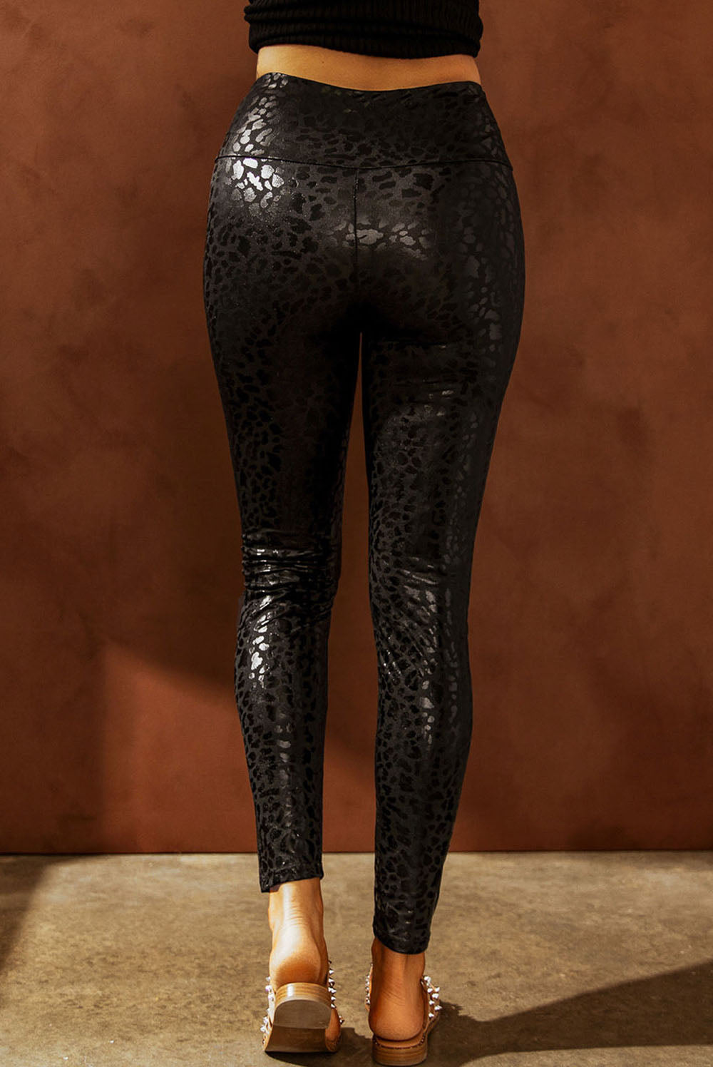 Valentina Textured Leopard Shine Leggings