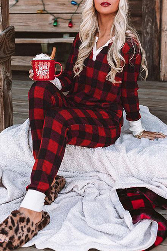 Red and Black Cozy Holiday pajama set